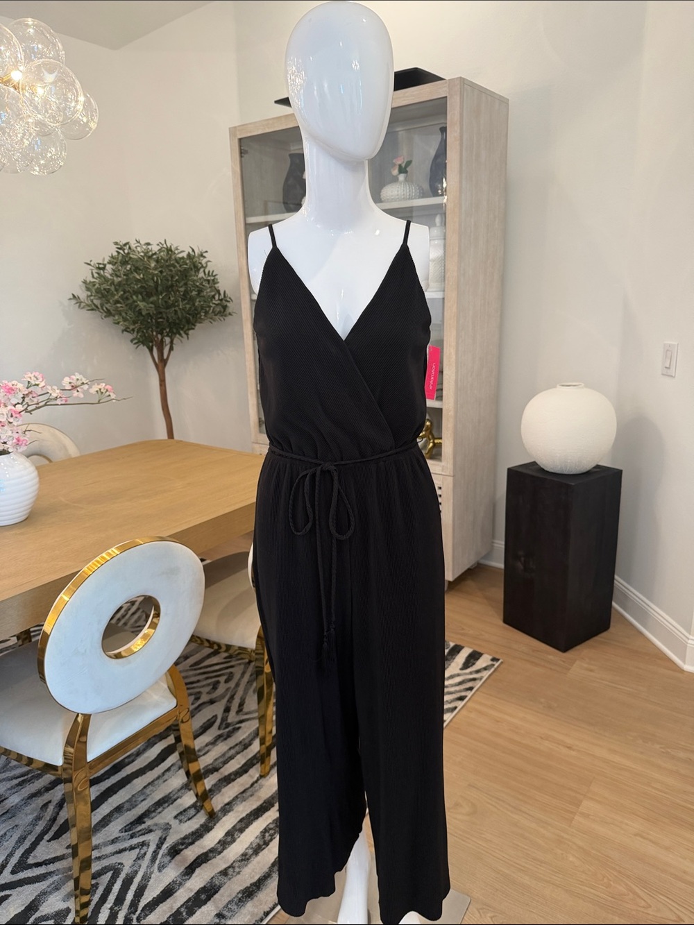 Classic Black Spaghetti-Strap Jumpsuit